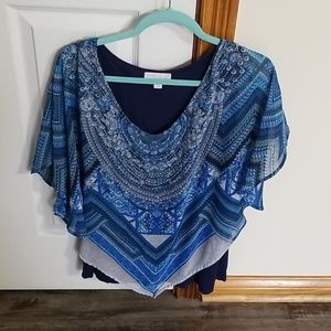 Flowy blue blouse top